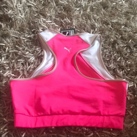 Puma crop top workout gym Sz XL pink - Picture 4 of 4
